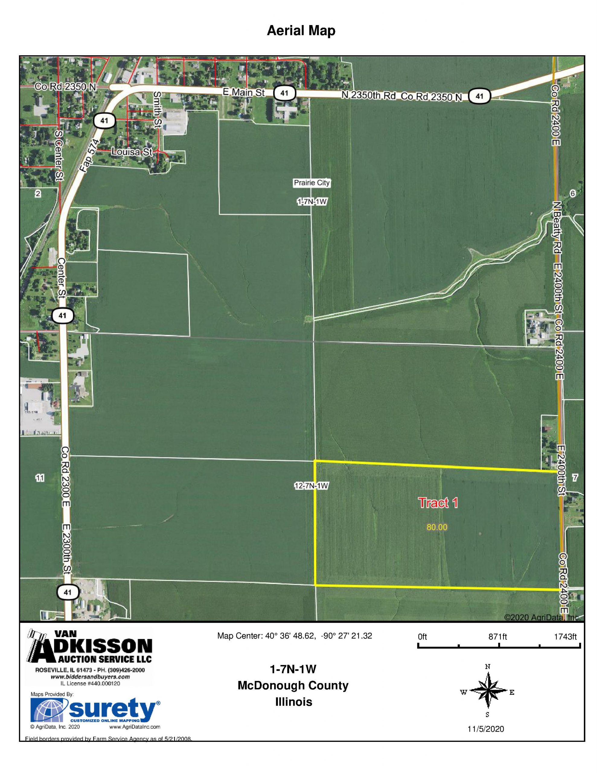 Land Auction 165.70 Surveyed Acres 2 Tracts Highly Productive