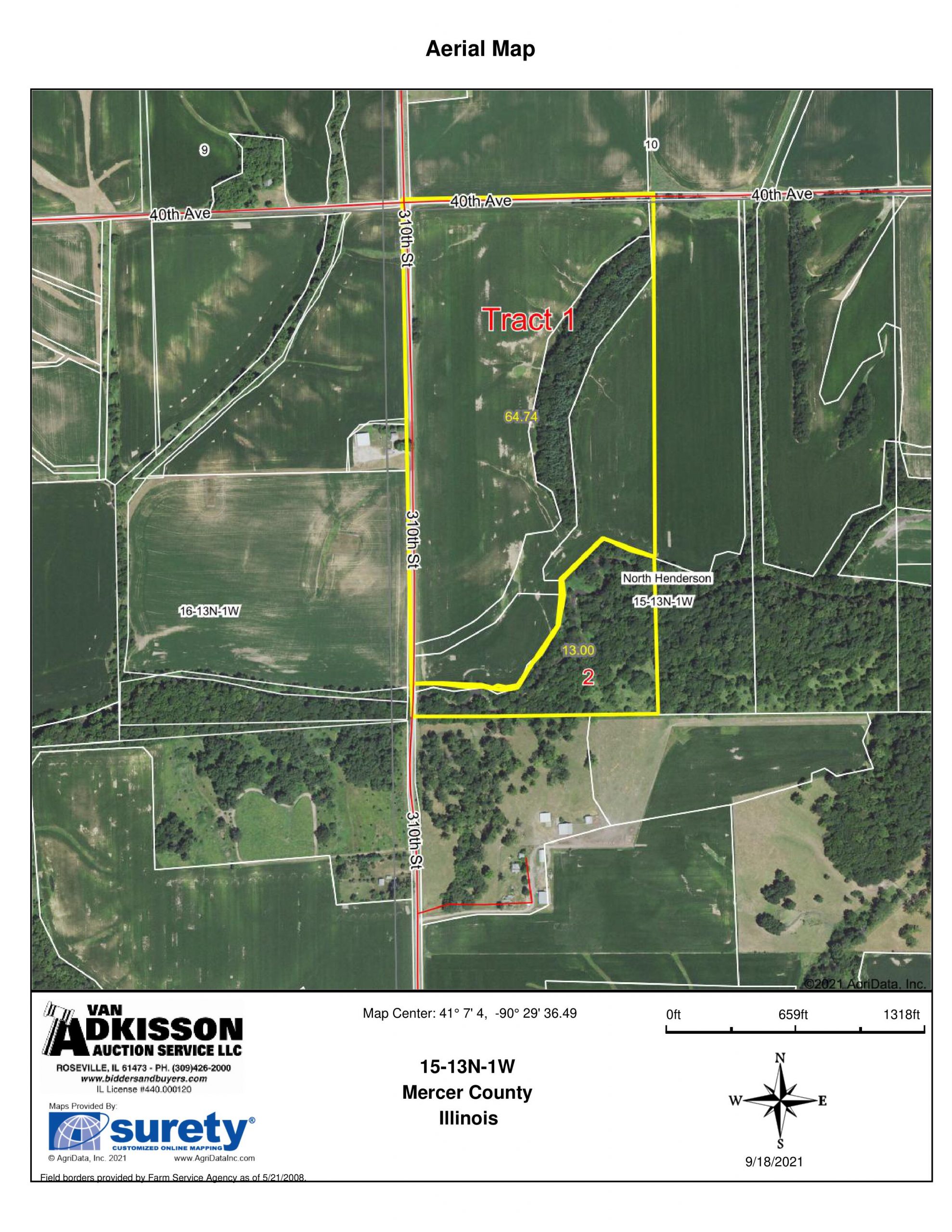 Land Auction 77.75 Acres 2 Tracts in Mercer County, IL Van