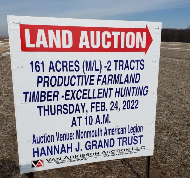 Live & Online Land Auction – 162 Surveyed Acres – 2 Tracts in Warren County, IL