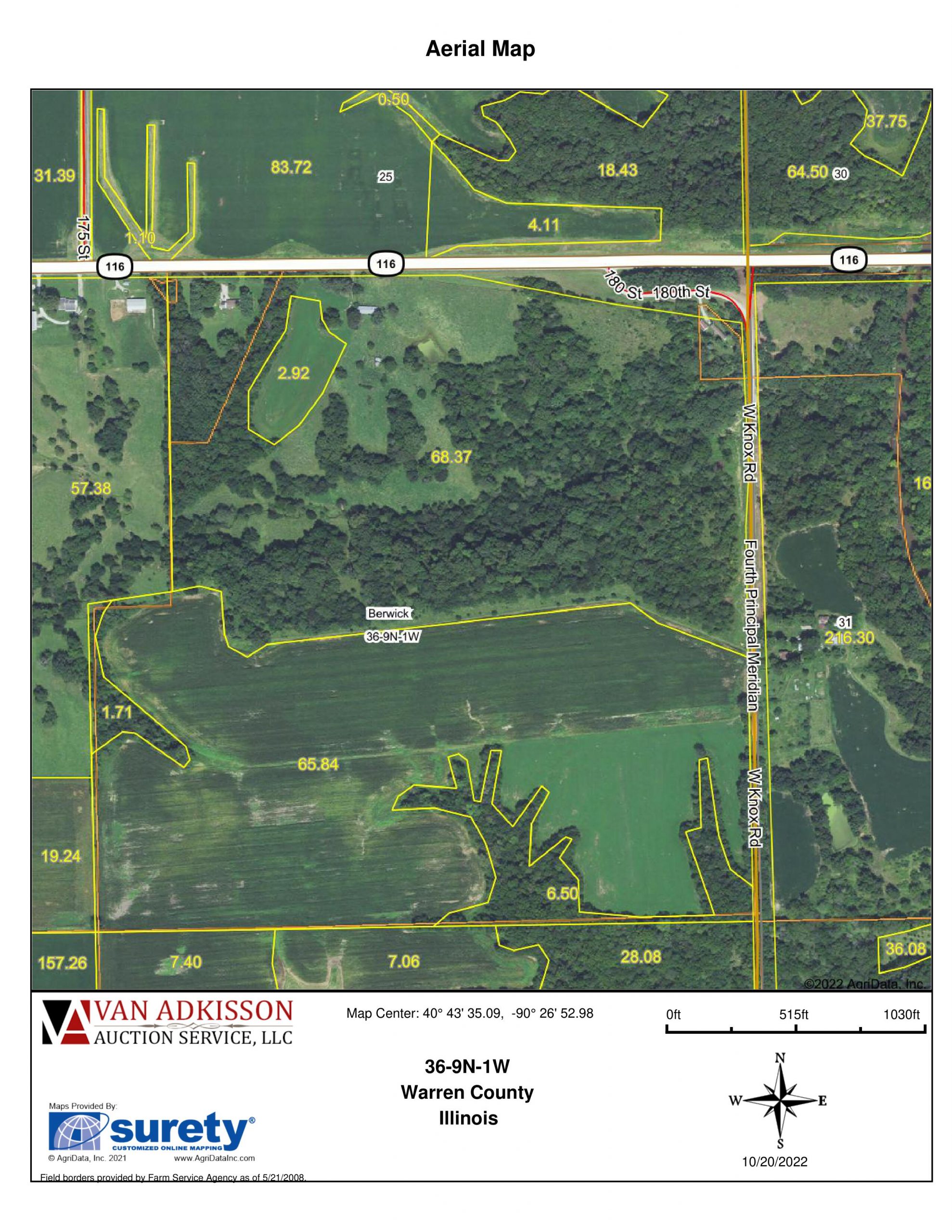 Live & Online Land Auction 139 Acres in Warren County, IL Van Adkisson