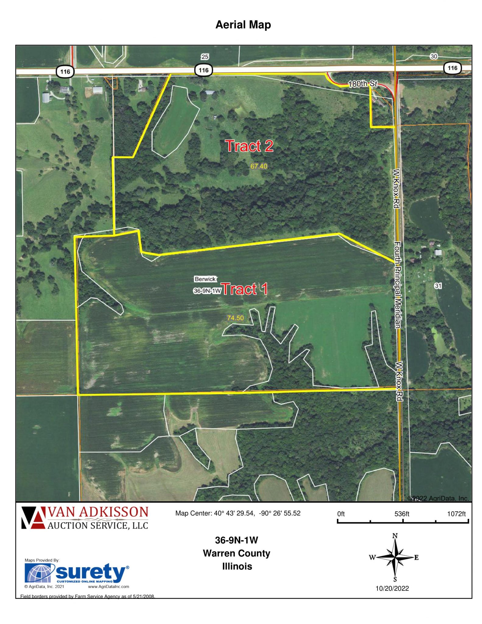 Live & Online Land Auction 139 Acres in Warren County, IL Van Adkisson